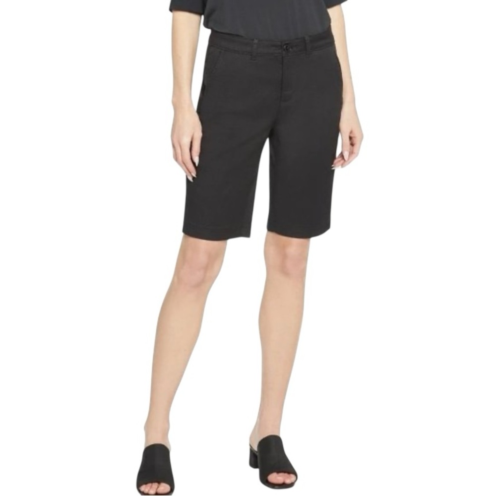 NYDJ Bermuda Shorts Black Linen Blend Sz 4
